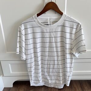 White Striped Calia women’s Short Sleeve Tee